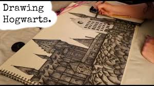 How to paint hogwarts | painting castle for beginners this tutorial shows you how to paint hogwarts. Drawing Hogwarts Castle Youtube
