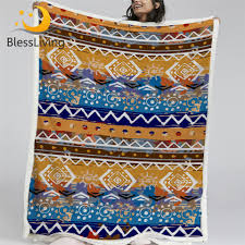 There is nothing more comforting than snuggling under a fleece blanket with a cup of hot chocolate on a cold winter night. Blessliving Boho Stripe Plush Bedspread Bohemian Throw Blanket Orange Brown Sherpa Fleece Blanket Aztec Ethnic Tribal Blanket Blankets Aliexpress