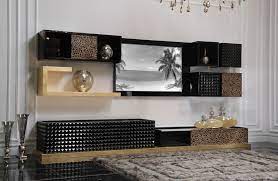 duvar uniteleri zebrano klasik avangard ve modern mobilya furniture wall unit tv wall design