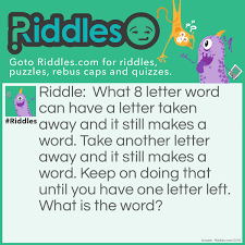 Use an underscore or dash where the puzzle is missing a letter. One Hard Riddle Riddles Com