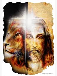 Jesus Christ and the Lion with Cross" Greeting Card for Sale by smartnet77 