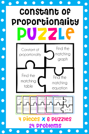 Constant Of Proportionality Puzzle Math Activities Math Math Centers