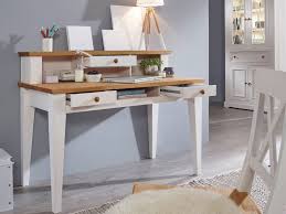 Dank des aufsatzes vermeiden sie stundenlanges sitzen und können alternativ auch im stehen arbeiten. Schreibtisch Arbeits Tisch Milan Pinie Nordica Weiss Gewachst Casamia Wohnen