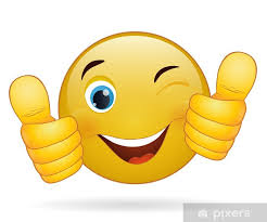 Thumb up emoticon, yellow cartoon sign facial expression Sticker • Pixers®  - We live to change