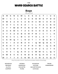 The templates are available from micros. Printable Bags Word Search