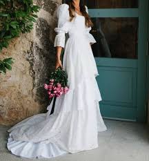 This is the best place to get simple staple pieces. Vintage A Line Square Neck Long Sleeves Floral Satin Wedding Dresses Sold By Vickidress On Storenvy
