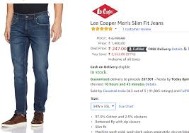 Biggest Loot Ever Lee Cooper Jeans At Flat 90 95 Off