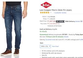 biggest loot ever lee cooper jeans at flat 90 95 off