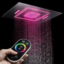 Rainfall Shower Heads Led Light Remote Control Shower Head 600 800mm Ceiling Rain Shower Waterfall Massage Bathroom Showerheads Shower Heads Aliexpress