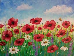 Field of flowers painting easy. Easy Poppy Field Painting Time Lapse Acrylic Tutorial Free Lesson Poppy Field Painting Poppy Painting Flower Painting