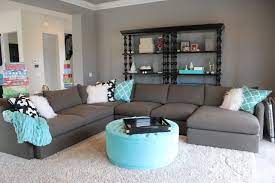 Tiffany Blue And Grey Family Room Teal Living Rooms Living Room Grey Grey Family Rooms