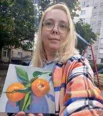 Orange painting Original Art Oil still life Painting Citrus Fruit artwork  6x6 Small Oil Painting kitchen Wall Decor orange slice TatianKoArt