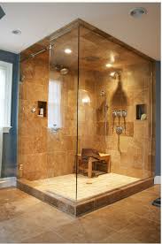 Now Trending In Luxury Baths Steam Showers Made Of Natural Stone Traditional Bathroom Big Shower Home Decor Online