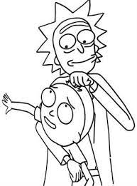 Simple coloring page with rick and morty and the text open your eyes. Kids N Fun Com 22 Coloring Pages Of Rick And Morty