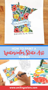 Diy State Art Watercoloring Videos Light Pad Tracing Cricut Bright Pad Minnesota Art Watercolor States State Art State Art Diy