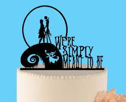 Nightmare before christmas 17 piece birthday cake topper set featuring 2 to 3 cake topper figures of lock, shock, zero, jack skellington verified purchase. Simply Meant To Be Wedding Cake Topper Jack And Sally Nightmare Before Christmas Jack Skellington Cake Topper Halloween Wedding Topper Buy Online In Antigua And Barbuda At Antigua Desertcart Com Productid 207984087