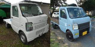 キャリィトラックを世田谷ベースカラーで刷毛塗り全塗装 世田谷ベース アゲトラ 車 カスタム