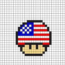 Hama Champignon U S A De Mario Pixel Art Templates Easy Pixel Art Pixel Art Tutorial