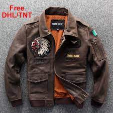 Mens Genuine Leather Jackets Cow Leather Coat Fashion Indian Motorcycle Biker Outerwear Jacket Male Free Dhl Tnt Fa Outerwear Jackets Leather Coat Coat Fashion