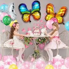 Fairy birthday party, fairy decorations. Buy 6 Pieces Butterfly Foil Balloons Butterfly Fairy Balloon Butterfly Birthday Helium Mylar Balloons Butterfly For Butterfly Theme Party Supplies Baby Shower Wedding Birthday Decor 6 Colors Online In Turkey B08k3j3rck