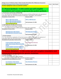 Go through the process of synthesizing proteins through rna. Biology Course 2 Acceleration Remediation Proficiency Sheet Fsicourses Net Worksheet
