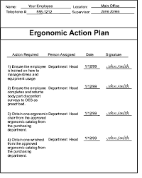 Example Of Completed Ergonomic Action Plan Download Scientific Diagram