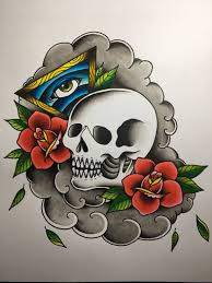 Skull And Rose American Traditional Tattoo Design Traditional Tattoo Design Traditional Tattoo American Traditional Tattoo