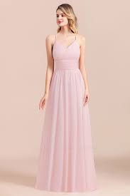 Gorgeous Spaghetti Straps Ruffle Pink Chiffon Bridesmaid Dress Cheap In 2020 Cheap Bridesmaid Dresses Bridesmaid Dresses Affordable Bridesmaid Dresses