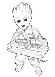 Beautiful baby groot coloring page free. Cute Baby Groot Coloring Page Free Printable Coloring Pages For Kids