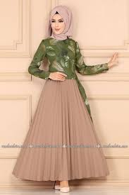 Modaselvim Kombin Pilise Etekli Tesettur Takim 2226ms212 Haki The Dress Musluman Modasi Moda Stilleri