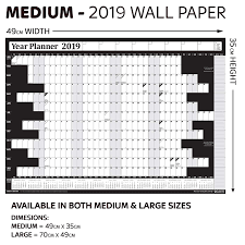 70cm x 49cm folded 2019 year yearly annual office home wall