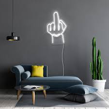Download Middle Finger Neon Sign By Custom Neon Rude Neon Look Wall Signs For Sale