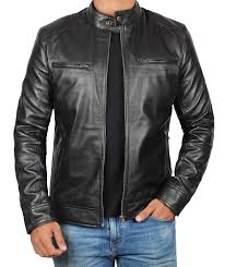 Mens Black Lambskin Leather Jacket Angel Jackets