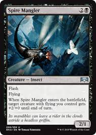 On entry, you draw a card and the enchanted unit basically gains hexproof, preventing foes from targeting them with spells or abilities—use this to shield your ace monsters. Spire Mangler 0 79 Price History From Major Stores Ravnica Allegiance Mtgprice Com Values For Ebay Amazon And Hobby Stores