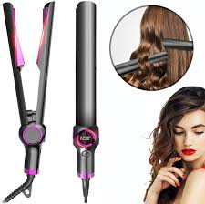 Hair Straighteners and Curling Iron 2 in 1, Professional Ceramic Tourmaline  Ionic Flat Iron with Adjustable Temp, LCD Digital Display for Smooth, Curls  and Wave All Hair Types - Walmart.com