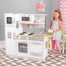 Crafted from composite wood, this contemporary kitchen is a sturdy and stylish addition to playtime. Kidkraft Uptown White Children Pretend Play Kids Wooden Kitchen 53335 Walmart Com Kids Wooden Kitchen Kids Wooden Toys Wooden Kitchen