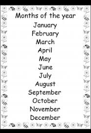 Months Of The Year Printable Chart Free Printable