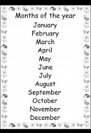 months of the year printable chart free printable