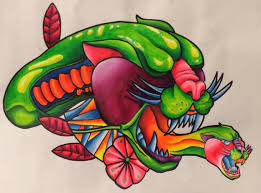 4th grade students identified the three primary colors (red, yellow, blue) and made painting with them. Traditional Tattoo Assignment Album On Imgur