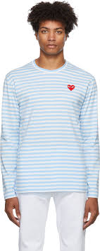 Comme Des Garcons Play Striped Long Sleeve T Shirt Comme Des Garcons Play