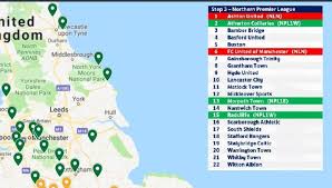 This is a list of clubs who have played in the english premier league at any time since 1992 to the current season. Fc United Of Manchester On Twitter Map Of The Teams In The Northern Premier League Next Season Which Games Are You Looking Forward To The Most Fcum Https T Co X4nrcmdwni