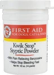 This powder is generally used on animals, such as cats, dogs, and rabbits. Kwik Stop Styptic Powder 1 5oz