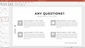 The questions slide ppt represents a big question mark in the center of the slide with text blocks the question mark on the slide is multicolored. How To Make A Great Any Questions Final Powerpoint Slide Ppt