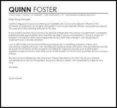 Community Service Officer Cover Letter Sample Cover Letter Templates Examples