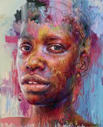 Autumn meadow painting with light and color