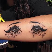 Anyone who loves to have a unique and outstanding body art should. Tattoo Uploaded By Tattoodo Tattoo By Pina Pinatattoo Pina Pina Blackandpoctattoos Poctattoos Anime Manga Eyes Tears Stars Sparkle Hearts Love 645669 Tattoodo