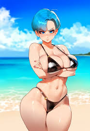 Bulma trying out the bikini you bought for her - Rule 34 AI Art