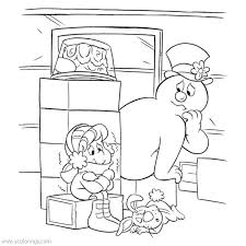 Frosty and santa coloring page. Frosty The Snowman Coloring Pages Karen Is Freezing Xcolorings Com