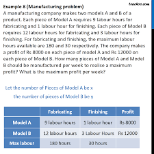 Открыть страницу «bmo garment sdn. Example 8 A Manufacturing Company Makes Two Models A And B