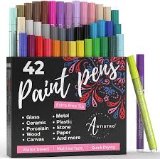 42 Acrylic Paint Pens For Rock Painting Ceramic Wood Glass Paper Metal More Extra Fine Tip In 2020 Acrylic Paint Pens Paint Pens For Rocks Paint Pens